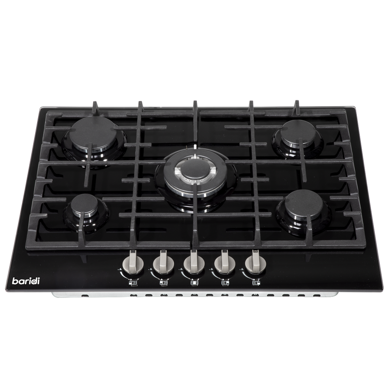 Baridi DH228 Gas Hob with 5 Cooking Zones 70cm - Black