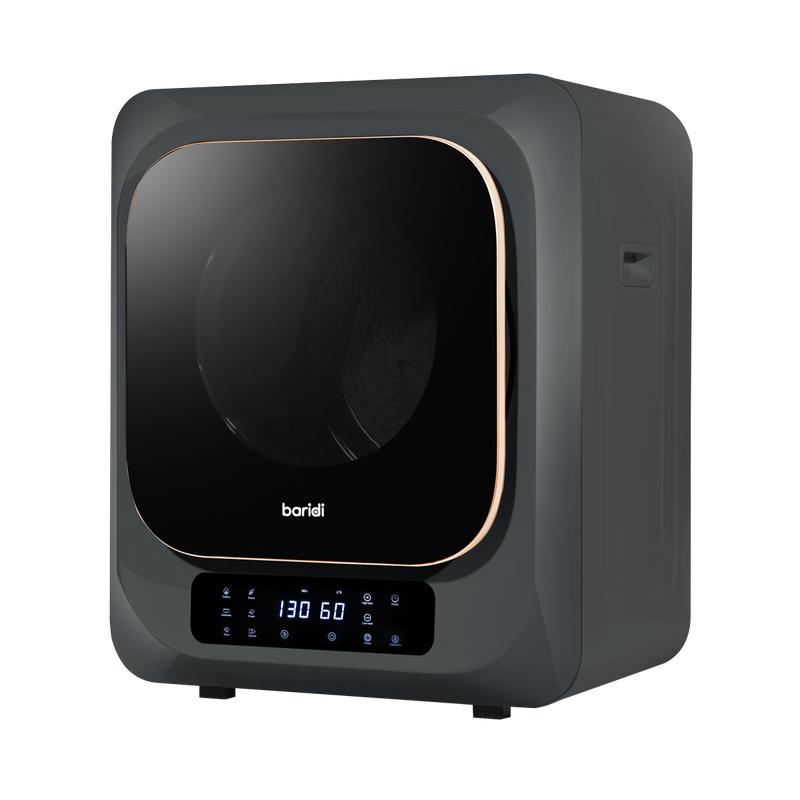 Baridi DH229  Small Tumble Dryer, Portable, 2.5kg, Vented, Perfect for Counter Top or Wall Mounted Use with Digital Controls, Compact, Black Mini Spin Dryer - DH229