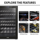 Baridi DH236  52 Bottle Dual Zone Wine Cooler, Fridge, Touch Screen Controls, LED - Black