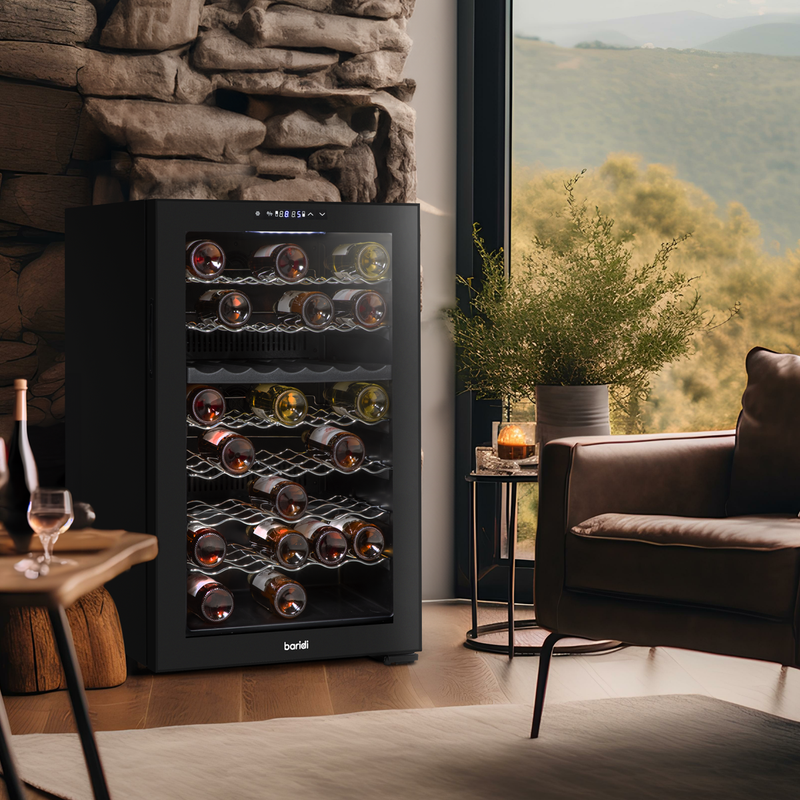 Sealey DH236 Baridi 52 Bottle Dual Zone Wine Cooler, Fridge, Touch Screen Controls, LED - Black