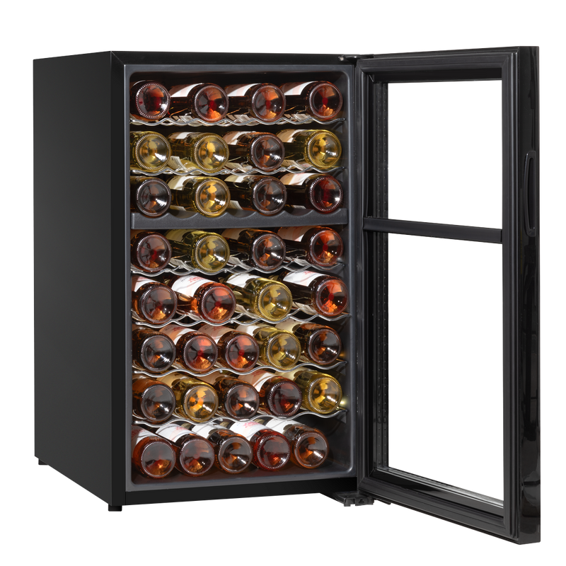 Sealey DH236 Baridi 52 Bottle Dual Zone Wine Cooler, Fridge, Touch Screen Controls, LED - Black