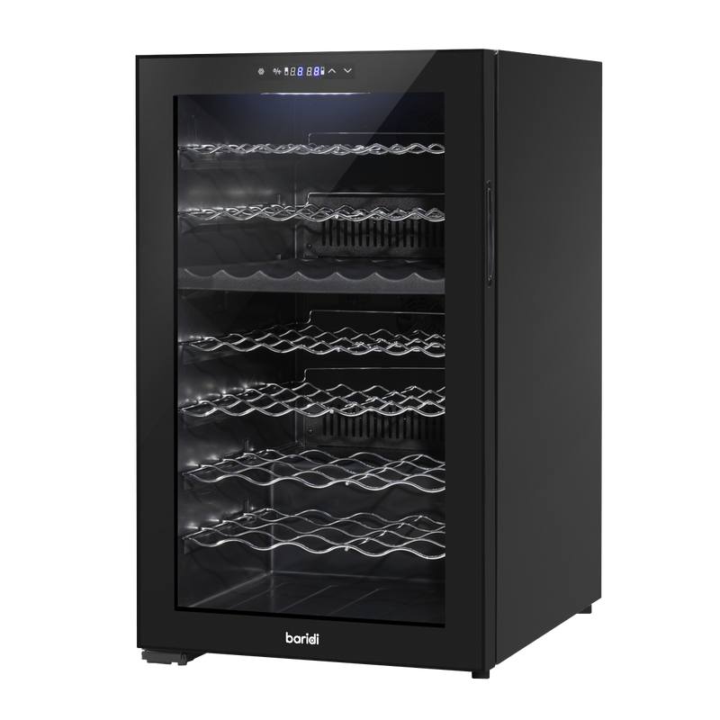 Sealey DH236 Baridi 52 Bottle Dual Zone Wine Cooler, Fridge, Touch Screen Controls, LED - Black