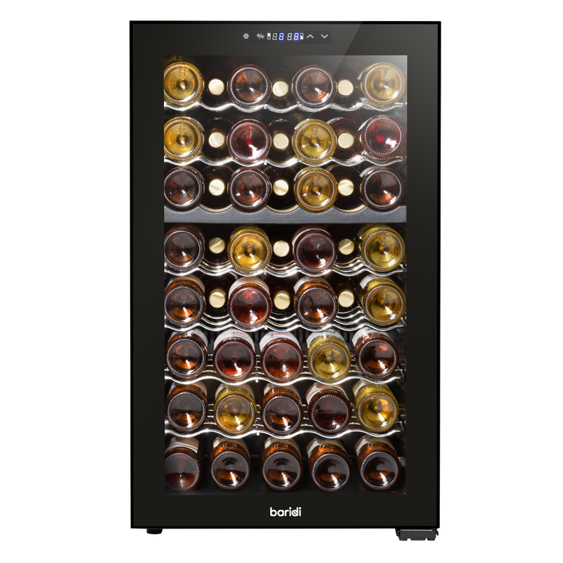 Sealey DH236 Baridi 52 Bottle Dual Zone Wine Cooler, Fridge, Touch Screen Controls, LED - Black