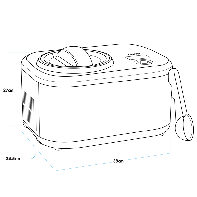 Baridi DH240 Automatic Churning Ice Cream Machine 1.5L - Black