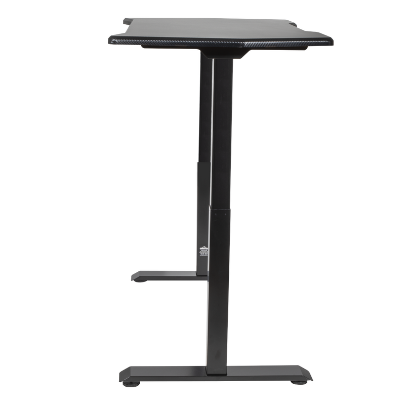 Dellonda DH241 Carbon Fibre Effect Electric Height Adjustable Standing Desk, 1400 x 700mm Dual Motor 100kg