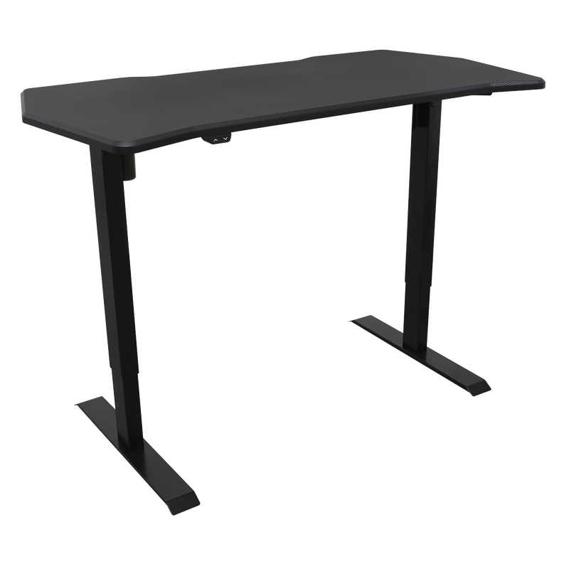 Dellonda DH243 Single Motor Ultra-Quiet Adjustable-Height Electric Sit/Stand Desk - Carbon Fibre Effect Desktop