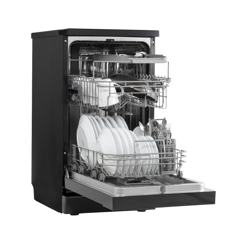 Baridi DH267 Slimline Freestanding Dishwasher 45cm Wide 10 Place Settings - Black