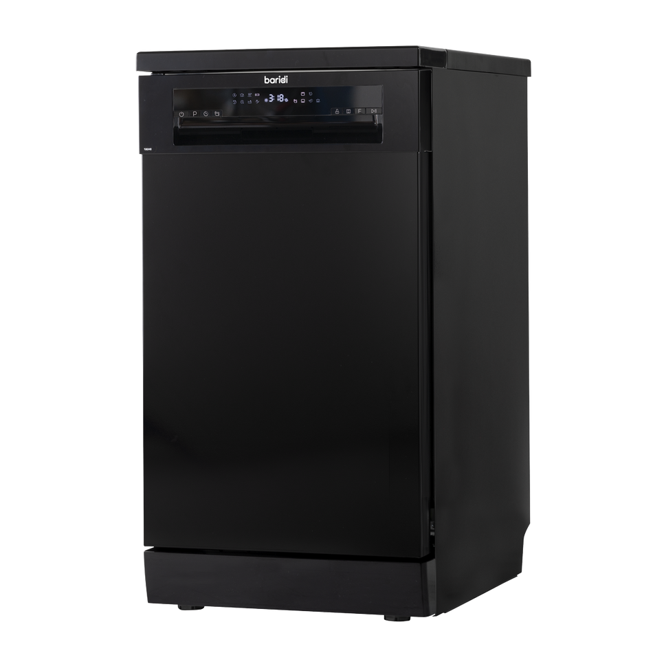 Baridi DH267 Slimline Freestanding Dishwasher 45cm Wide 10 Place Settings - Black