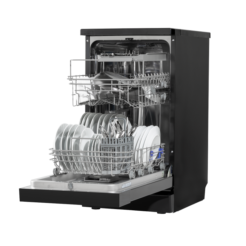 Baridi DH267 Slimline Freestanding Dishwasher 45cm Wide 10 Place Settings - Black