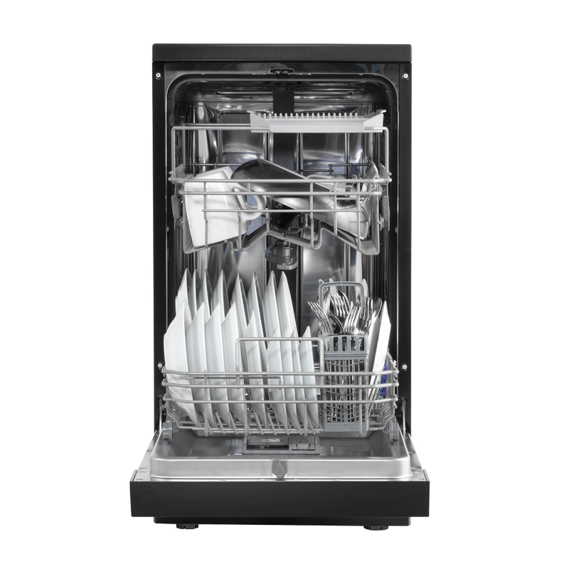 Baridi DH267 Slimline Freestanding Dishwasher 45cm Wide 10 Place Settings - Black