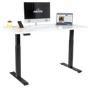 Dellonda DH32 White Electric Height Adjustable Standing Desk, 1400 x 700mm Dual Motor 100kg