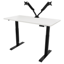 Dellonda DH32 White Electric Height Adjustable Standing Desk, 1400 x 700mm Dual Motor 100kg
