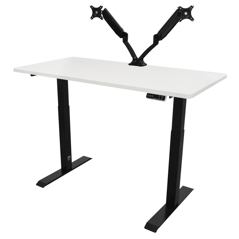 Dellonda DH32 White Electric Height Adjustable Standing Desk, 1400 x 700mm Dual Motor 100kg