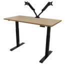 Dellonda DH33 Oak Electric Height Adjustable Standing Desk, 1400 x 700mm Dual Motor 100kg