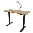 Dellonda DH33 Oak Electric Height Adjustable Standing Desk, 1400 x 700mm Dual Motor 100kg