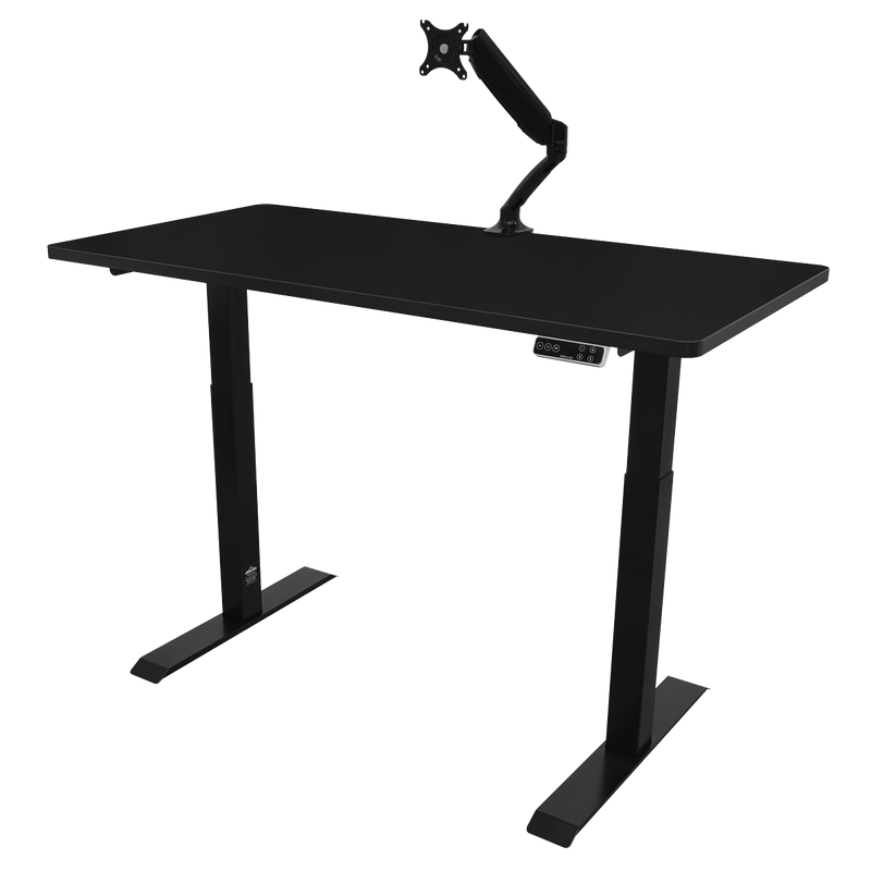 Dellonda DH34 Black Electric Height Adjustable Standing Desk, 1400 x 700mm Dual Motor 100kg