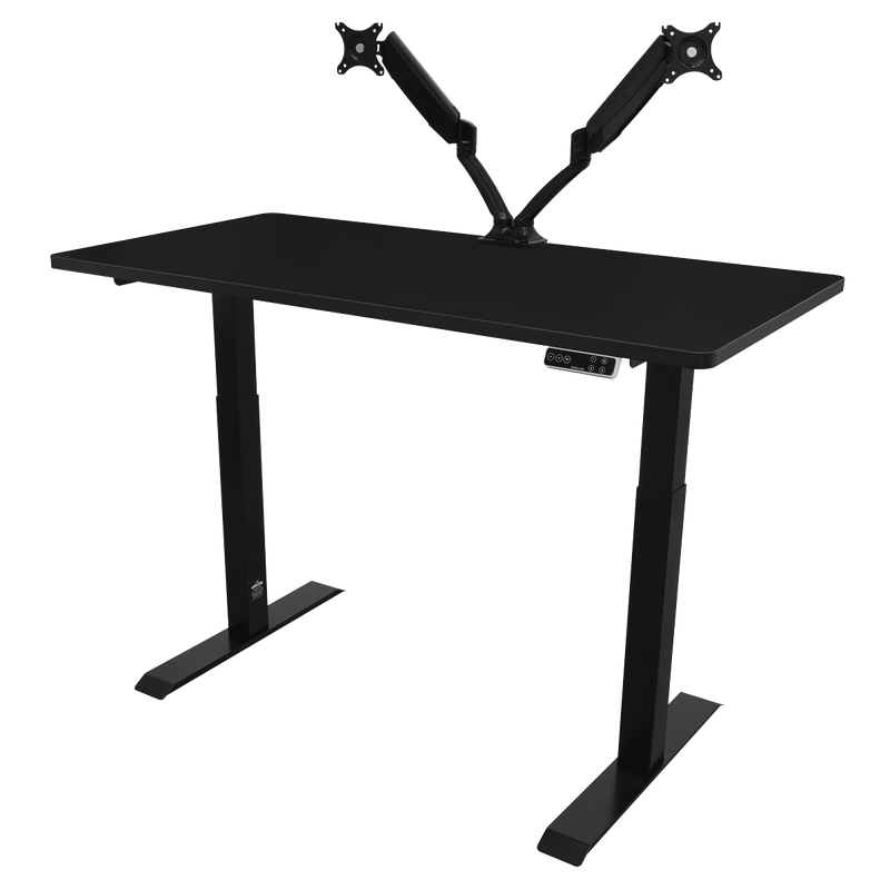 Dellonda DH34 Black Electric Height Adjustable Standing Desk, 1400 x 700mm Dual Motor 100kg