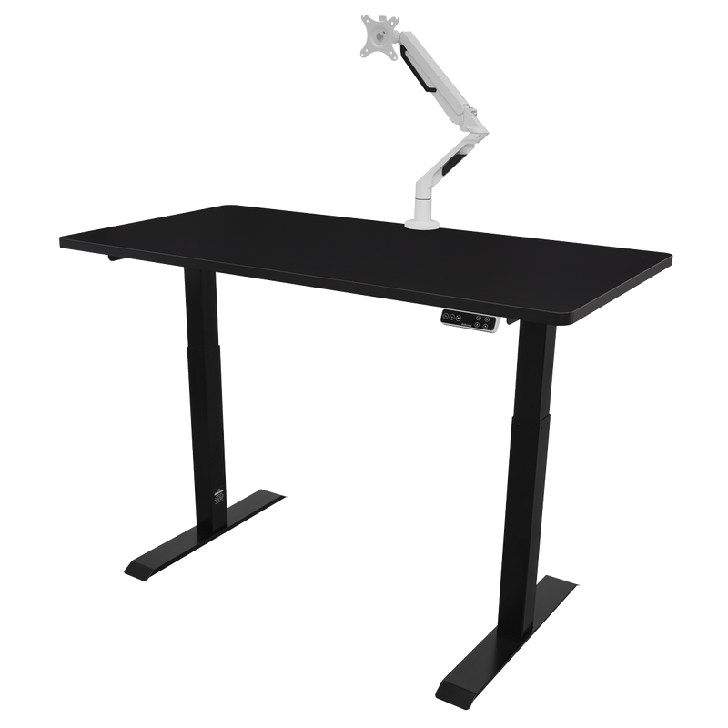 Dellonda DH34 Black Electric Height Adjustable Standing Desk, 1400 x 700mm Dual Motor 100kg