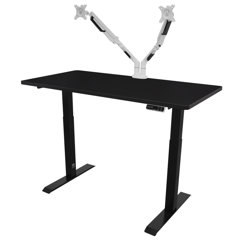 Dellonda DH34 Black Electric Height Adjustable Standing Desk, 1400 x 700mm Dual Motor 100kg