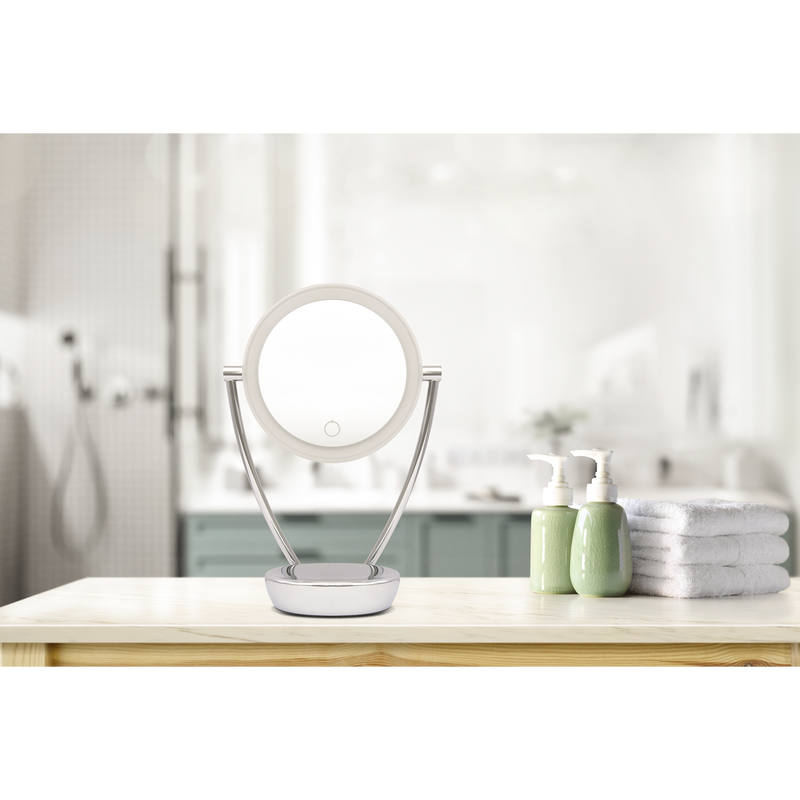 Dellonda DH3 Freestanding Double-Sided LED Vanity Mirror 7.5"
