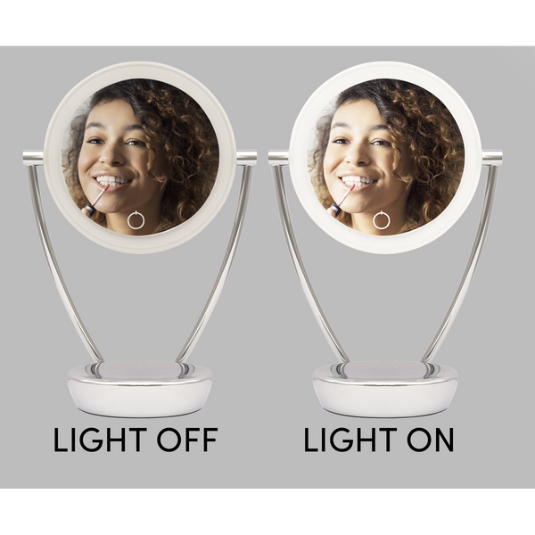 Dellonda DH3 Freestanding Double-Sided LED Vanity Mirror 7.5"