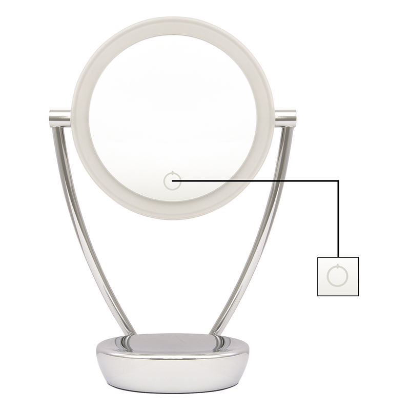 Dellonda DH3 Freestanding Double-Sided LED Vanity Mirror 7.5"