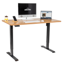 Dellonda DH41 Oak Electric Adjustable-Height Standing Desk with Memory, Quiet & Fast 1400 x 700mm