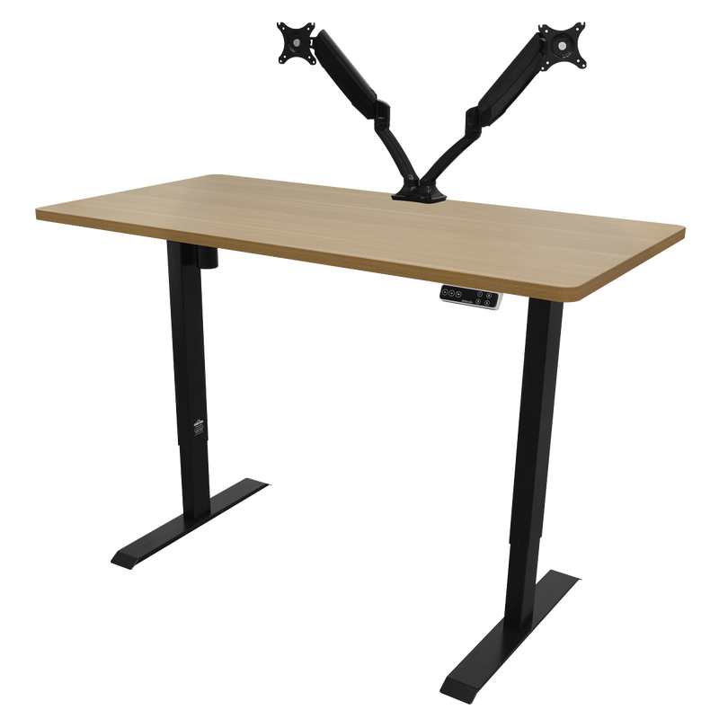 Dellonda DH41 Oak Electric Adjustable-Height Standing Desk with Memory, Quiet & Fast 1400 x 700mm