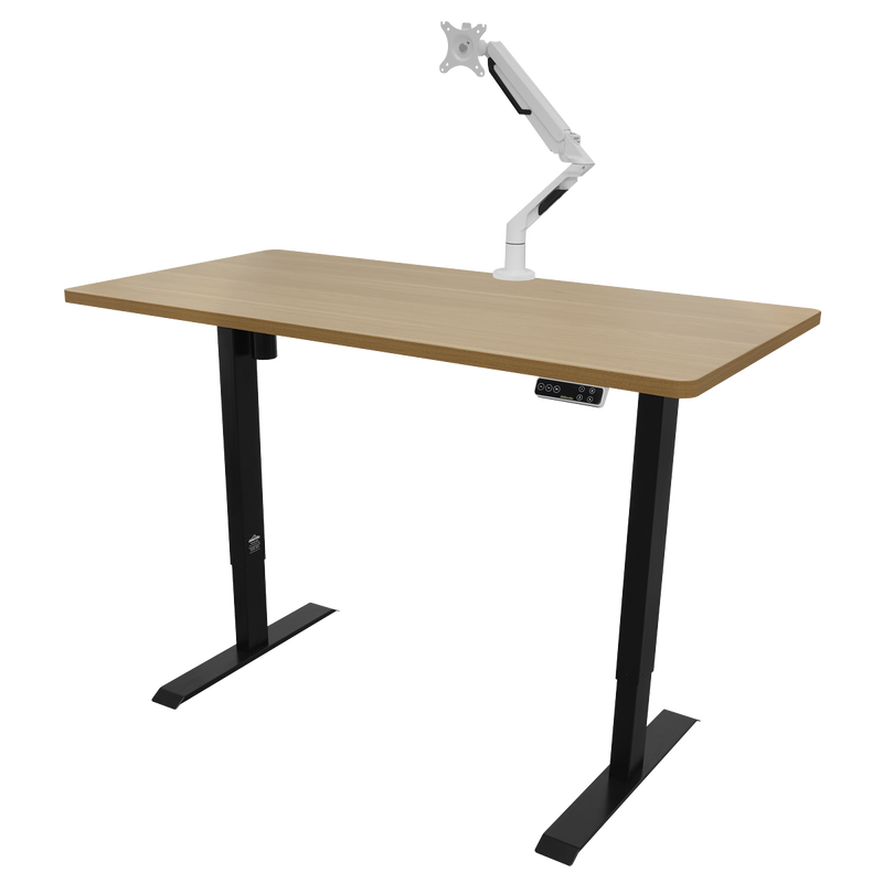 Dellonda DH41 Oak Electric Adjustable-Height Standing Desk with Memory, Quiet & Fast 1400 x 700mm