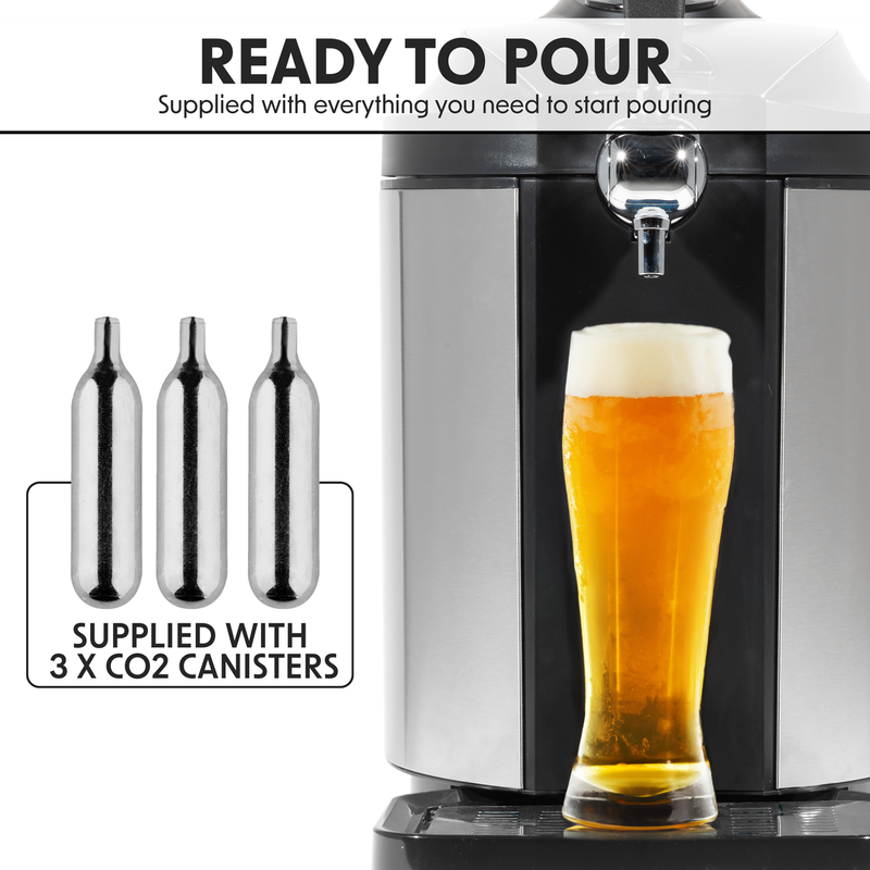 Sealey DH49 Baridi 5L Mini Keg Beer Dispenser Tap 4 degreeC Integrated Cooling