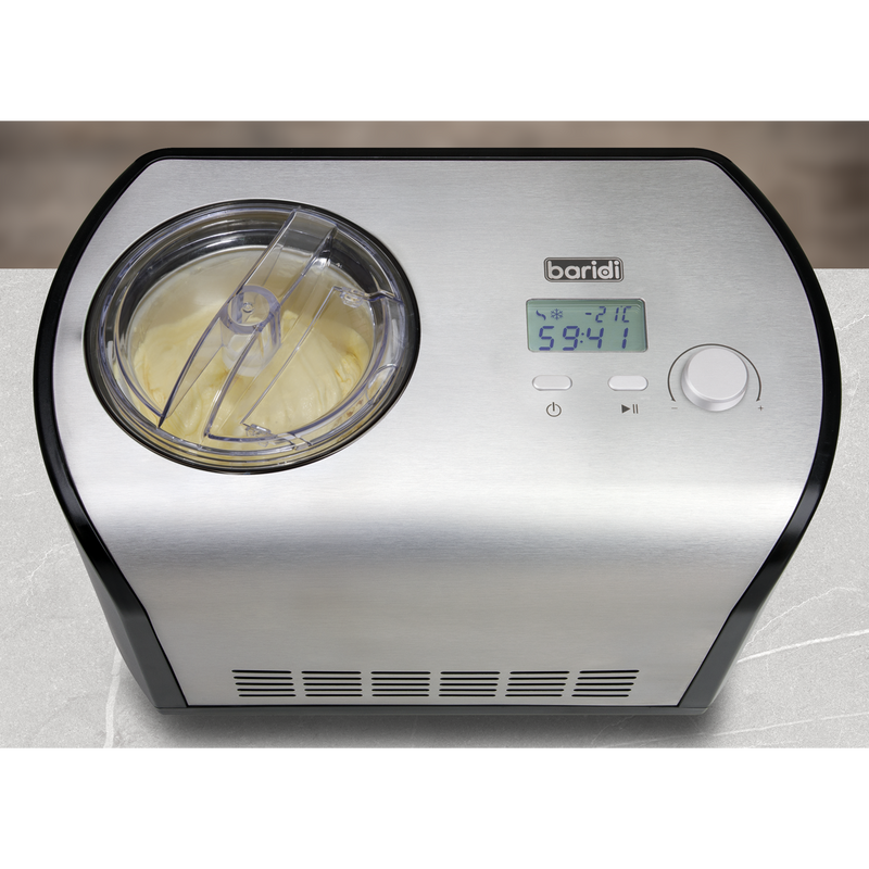 Baridi DH51 Ice Cream Maker with Fast Freeze 1.2L Capacity - Stainless Steel