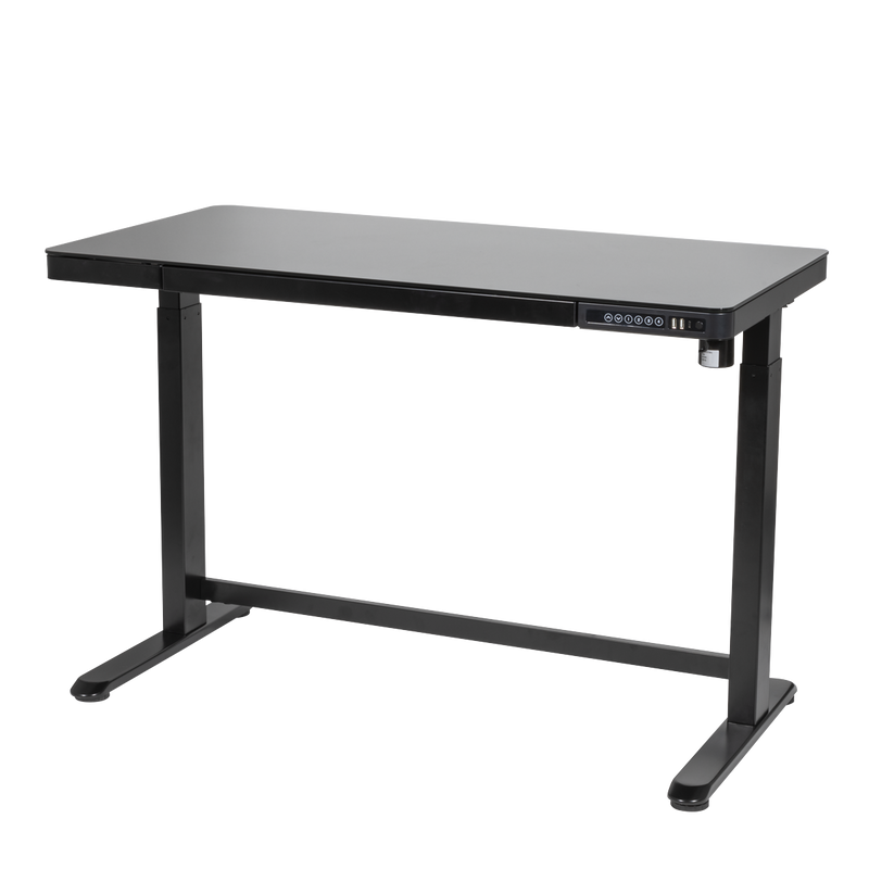 Dellonda DH53 Dellonda Black Electric Adjustable Standing Desk with USB & Drawer, 1200 x 600mm