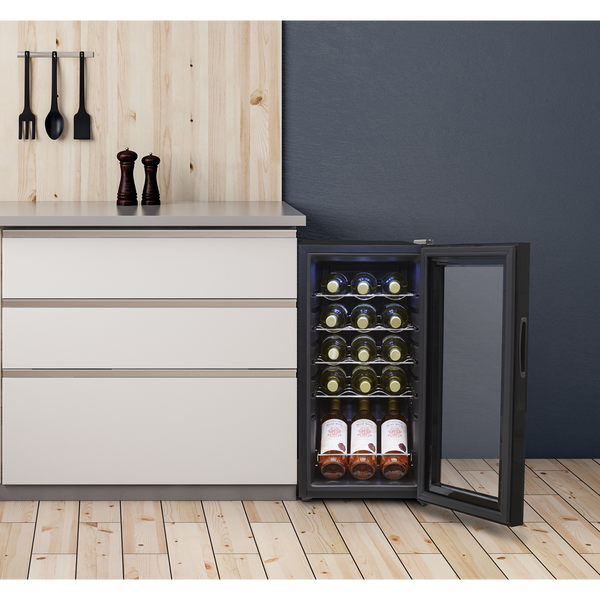 Baridi DH5  15 Bottle Wine Fridge with Digital Touchscreen Controls & LED Light, Black