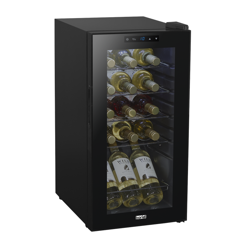 Baridi DH5  15 Bottle Wine Fridge with Digital Touchscreen Controls & LED Light, Black