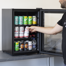 Baridi DH62  60L Beer & Drinks Fridge with LED Light, Black and Glass Door