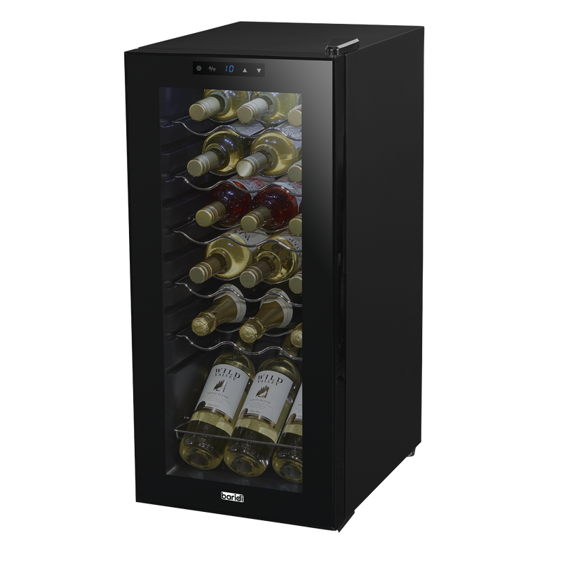 Baridi DH6  18 Bottle Wine Fridge with Digital Touchscreen Controls & LED Light, Black