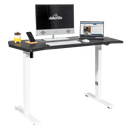 Dellonda DH70 Single Motor Ultra-Quiet Adjustable-Height Electric Sit/Stand Desk - Carbon Fibre Effect Desktop