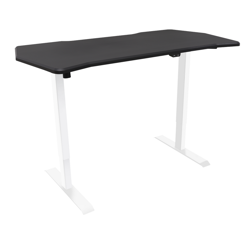 Dellonda DH70 Single Motor Ultra-Quiet Adjustable-Height Electric Sit/Stand Desk - Carbon Fibre Effect Desktop