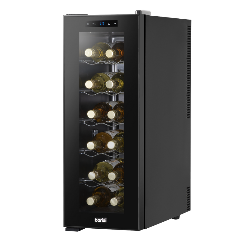Baridi DH73  12 Bottle Wine Cooler with Digital Touchscreen Controls & LED Light, Black