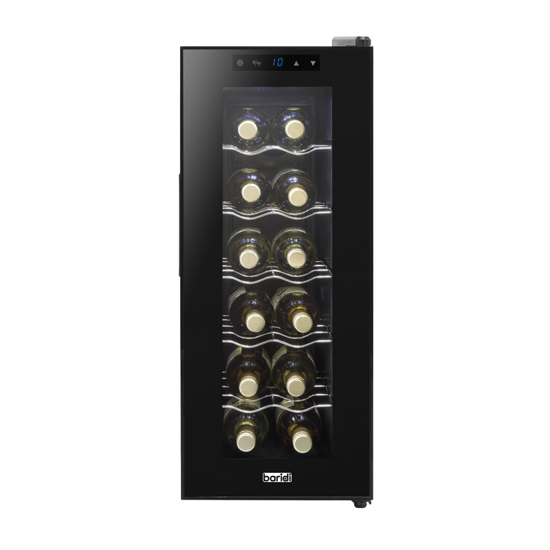Baridi DH73  12 Bottle Wine Cooler with Digital Touchscreen Controls & LED Light, Black