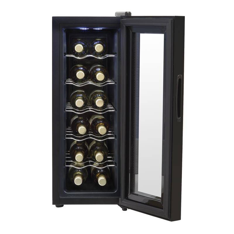Baridi DH73  12 Bottle Wine Cooler with Digital Touchscreen Controls & LED Light, Black