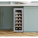 Baridi DH74  12 Bottle Wine Cooler with Digital Touchscreen Controls & LED Light, Stainless Steel