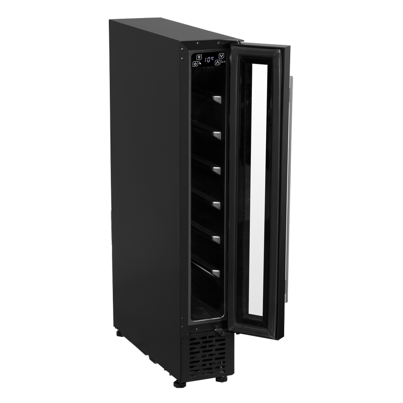Sealey DH76 Baridi 7 Bottle 15cm Slim Wine Cooler with Digital Touchscreen Controls, Black