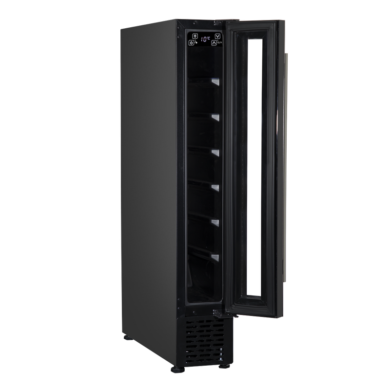 Sealey DH76 Baridi 7 Bottle 15cm Slim Wine Cooler with Digital Touchscreen Controls, Black