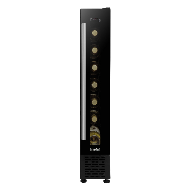 Sealey DH76 Baridi 7 Bottle 15cm Slim Wine Cooler with Digital Touchscreen Controls, Black