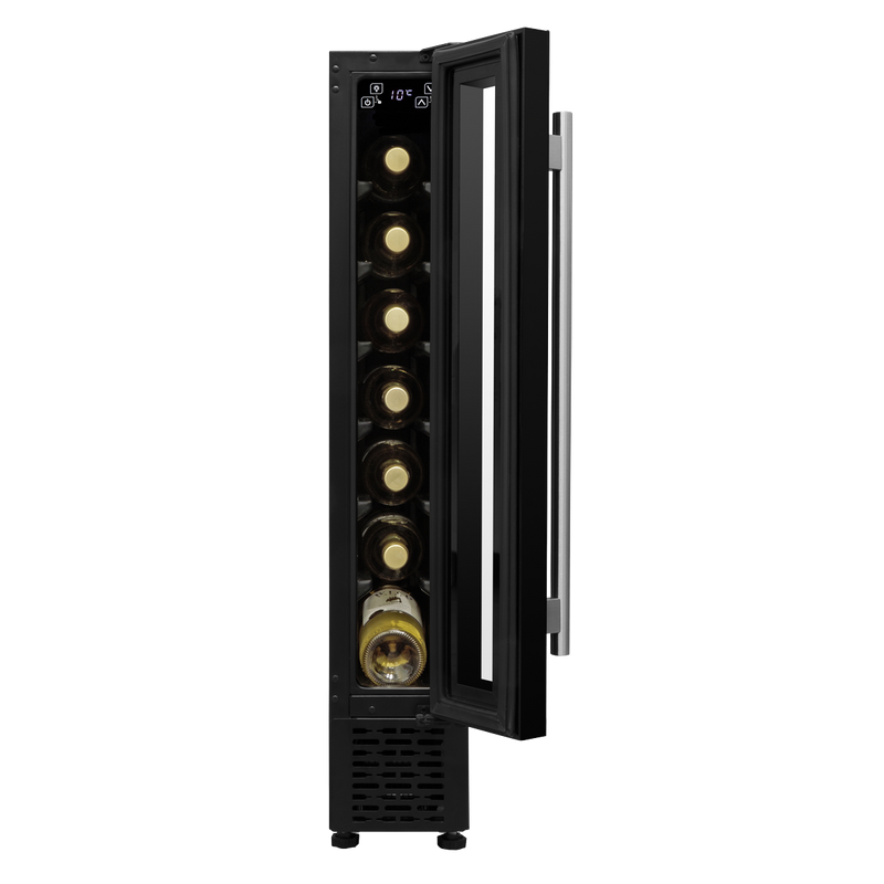 Sealey DH76 Baridi 7 Bottle 15cm Slim Wine Cooler with Digital Touchscreen Controls, Black