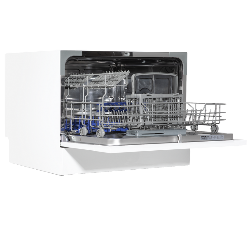 Baridi DH83  Compact Tabletop Dishwasher 6 Place Settings, 6 Programmes, Low Noise, 6.5L Cycle, Start Delay - White
