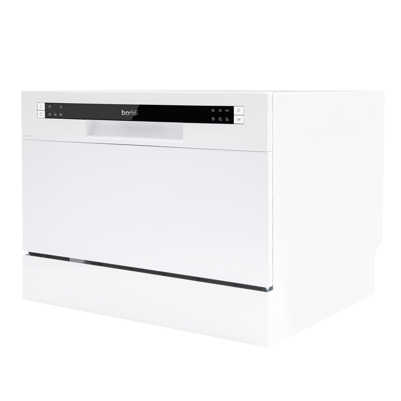 Baridi DH83  Compact Tabletop Dishwasher 6 Place Settings, 6 Programmes, Low Noise, 6.5L Cycle, Start Delay - White