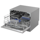 Baridi DH84  Compact Tabletop Dishwasher 6 Place Settings, 6 Programmes, Low Noise, 6.5L Cycle, Start Delay - Silver