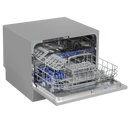 Baridi DH84  Compact Tabletop Dishwasher 6 Place Settings, 6 Programmes, Low Noise, 6.5L Cycle, Start Delay - Silver
